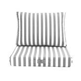 Coussins pour salon de jardin déhoussable 60x60cm - Rayure gris clair - Déco Arts