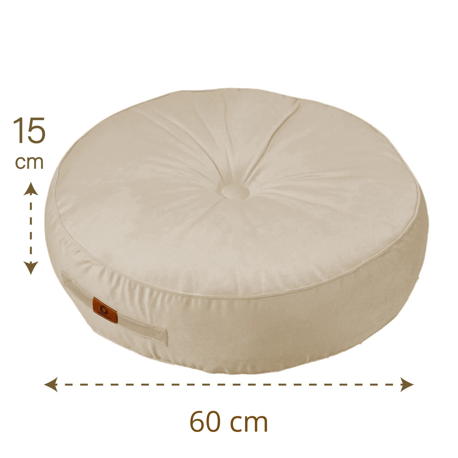 Lot de 2 coussins de sol en velours diamètre 60 lot de 2 - crème - Deco-arts.fr