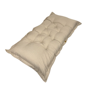 Futon de Sol XXL Effet Lin 195x100 Beige - Épais 15cm (Lit d'Appoint & Détente)