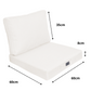 Coussins pour fauteuil effet lin déhoussable 60x60cm blanc cassé - Deco-arts.fr