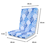 Lot de 4 Coussins pour chaises 95 x 40 cm motif feuillage Bleu - Deco-arts.fr