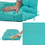 Coussin de chaise capitonné bleu Caraïbes, 120x50 cm, pour fauteuils et canapés, confort 8 cm, Deco-arts.fr