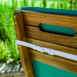 Lot de 4 Coussins pour chaises 95 x 40 cm motif Éventails Verts - Deco-arts.fr