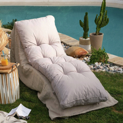 Coussin bain de soleil 185 x55cm Gris galet