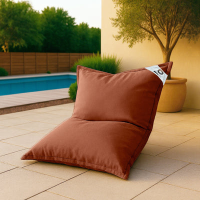 Housse de pouf XL 120x80 cm en terracotta pour beanbag Deco-arts.fr, idéale pour intérieur ou extérieur, à garnir.