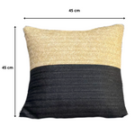 Housse de coussin effet raphia - Bi-colore - Carré - 45x45cm - Deco-arts.fr