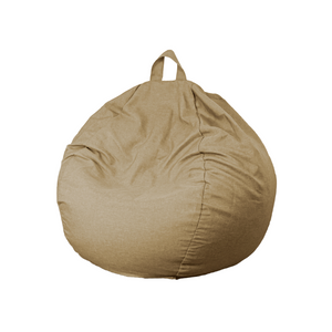 Pouf poire XL d'intérieur en tissu effet lin - 110x120 cm - Beige 