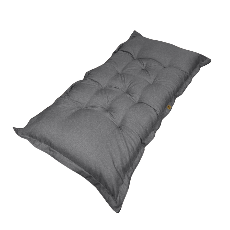 XXL vloerfuton in linnen look 195x100 Grijs Chiné, 15 cm dik