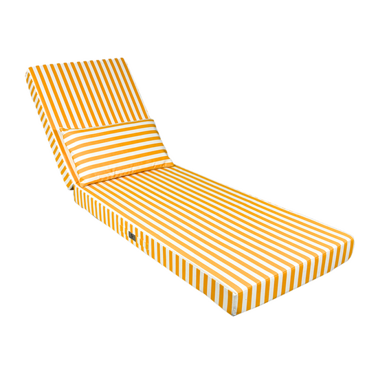 Coussin bain de soleil premium avec coussin - Rayures Jaunes