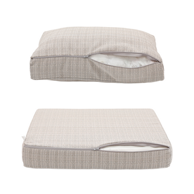 Coussins pour salon de jardin déhoussable 50x50cm Beige Chiné Noir - Deco-arts.fr