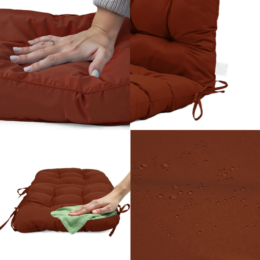 Stoelkussen met hoge rugleuning 120x50 Terracotta, voor buiten