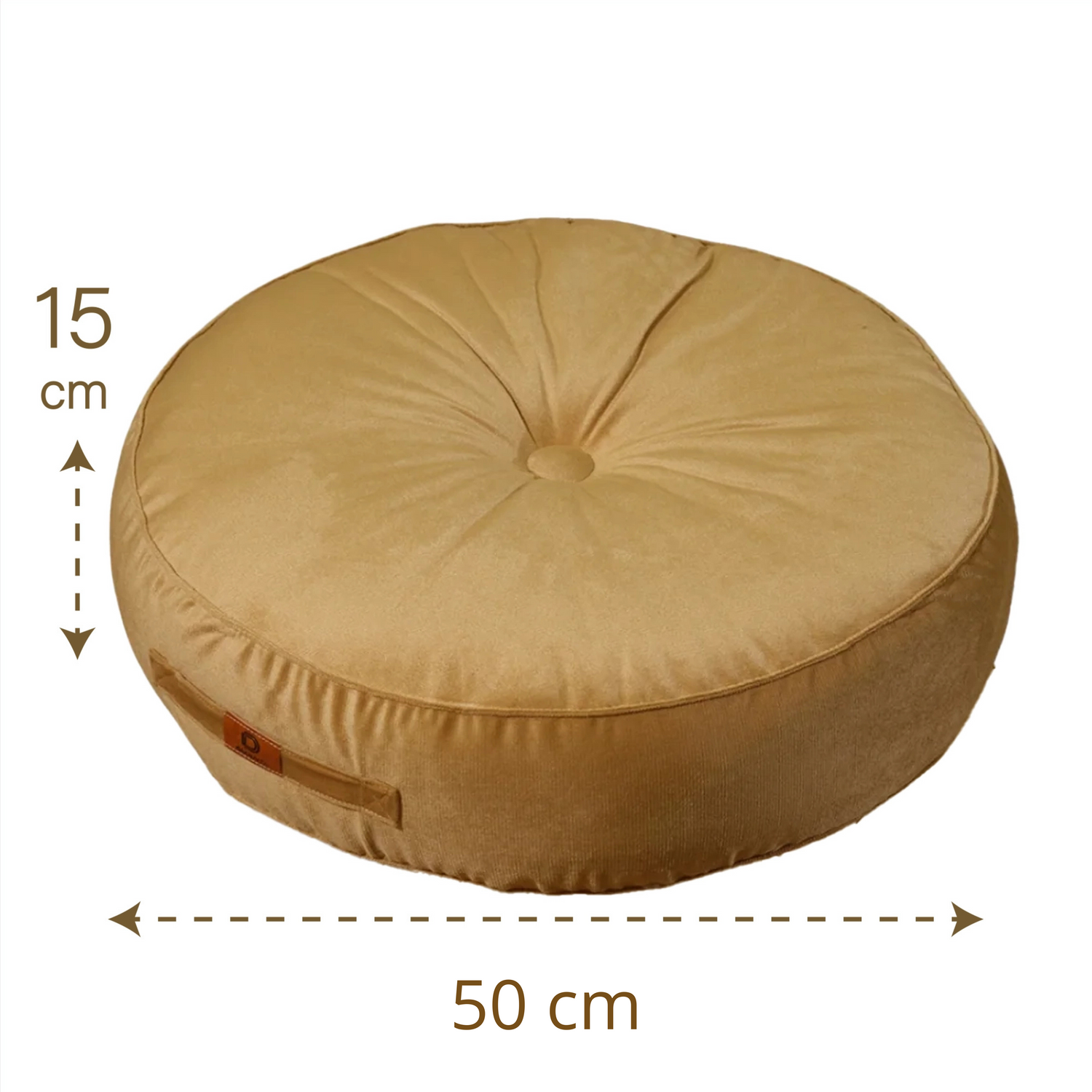 Lot de 2 coussins de sol en velours diamètre 50 lot de 2 - Beige - Deco-arts.fr