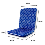 Lot de 4 Coussins pour chaises 95 x 40 cm motif Nautique Bleu - Deco-arts.fr