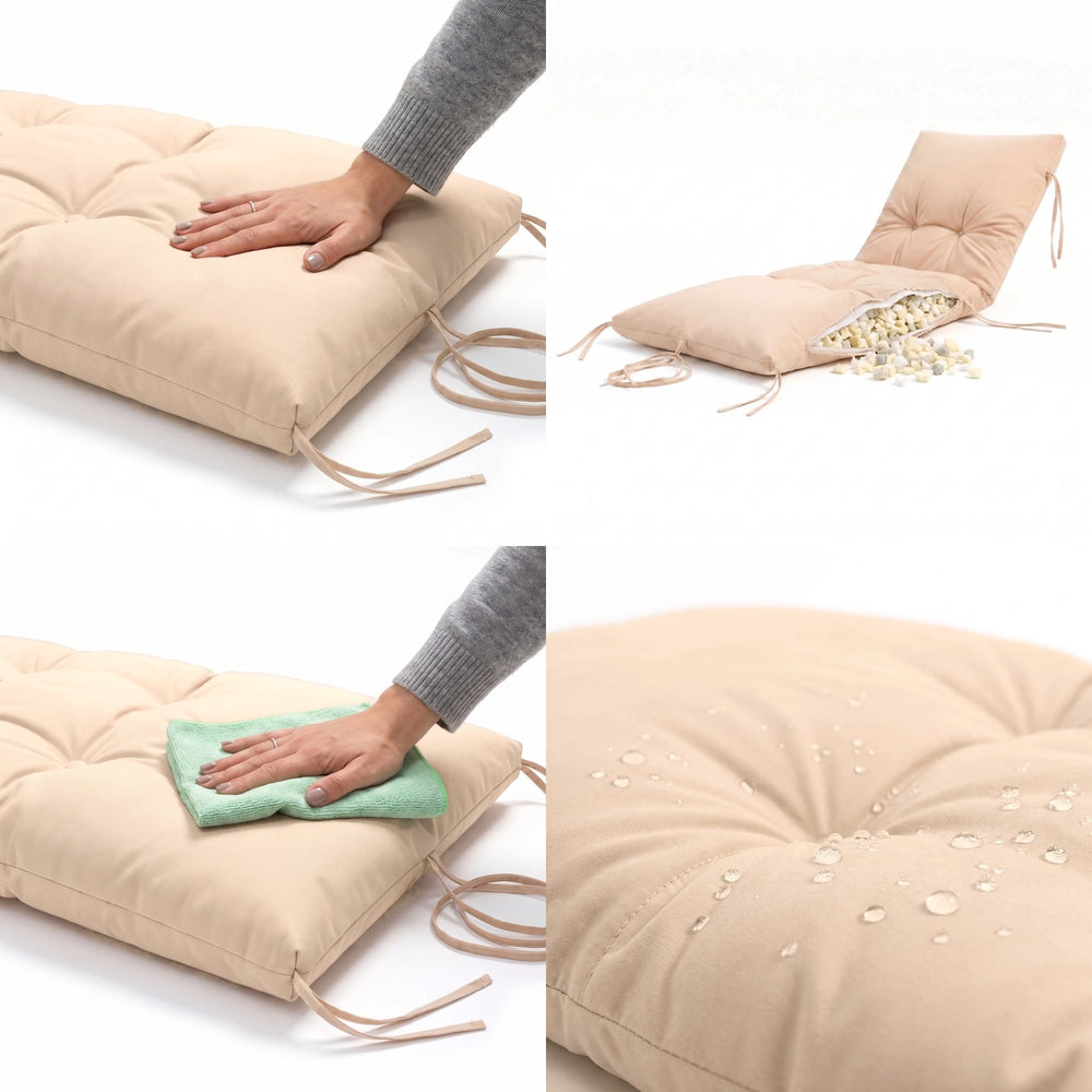 Sonnenliegen-Auflage 185x60 Beige Clair, wasserdicht