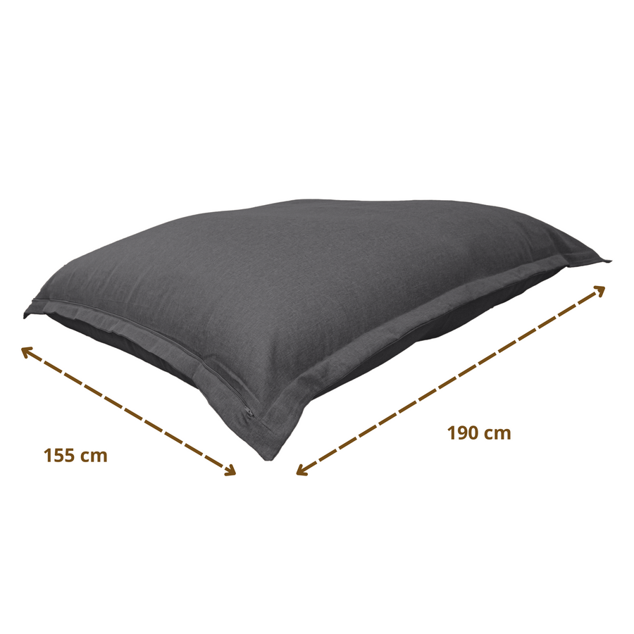 Giant XXL Bean Bag 190x155 Grey Chiné – photo 6