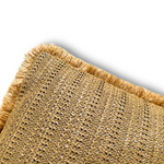 Housse de coussin déco en raphia uni 30x50 cm, style bohème, pour canapé ou lit, aspect naturel et élégant.