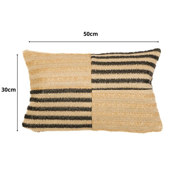 Coussin Déco Effet Raphia 30x50 "Bi - vue latérale