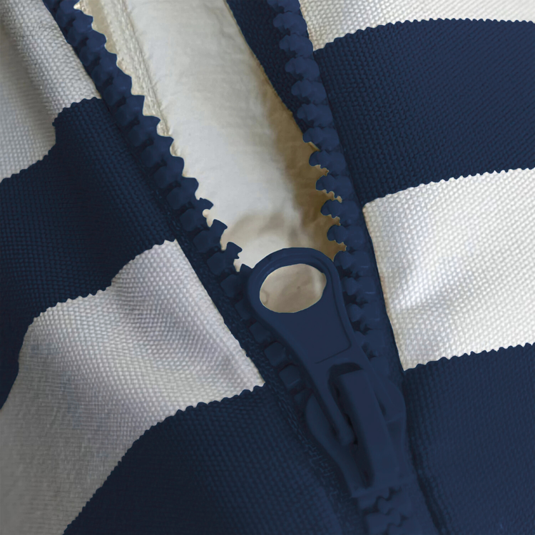 Coussins pour salon de jardin déhoussable 100x50cm - Rayure bleu marine - Déco Arts