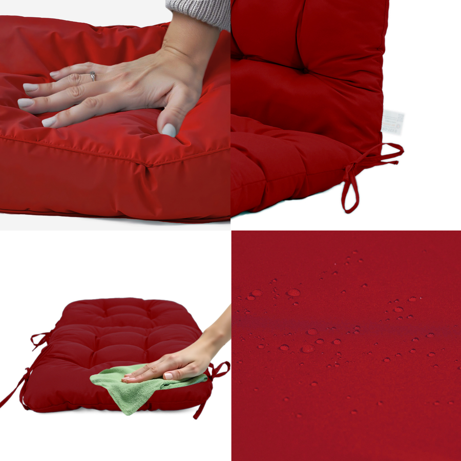 High-Back Chair Cushion 120x50 Red, for outdoor use