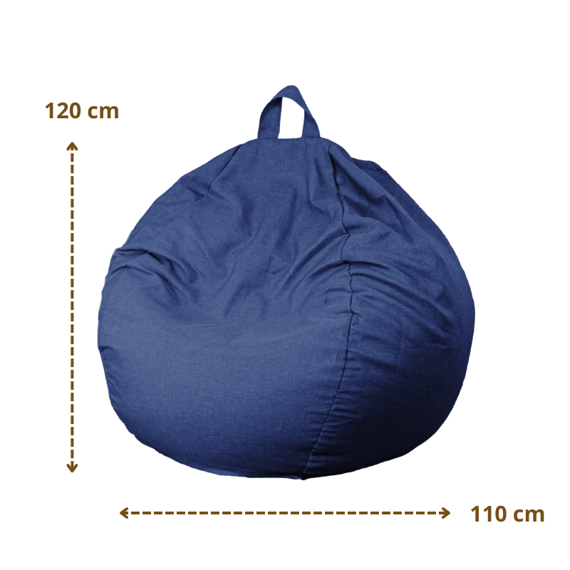 Pouf poire XL d'intérieur en tissu effet lin – foto 5