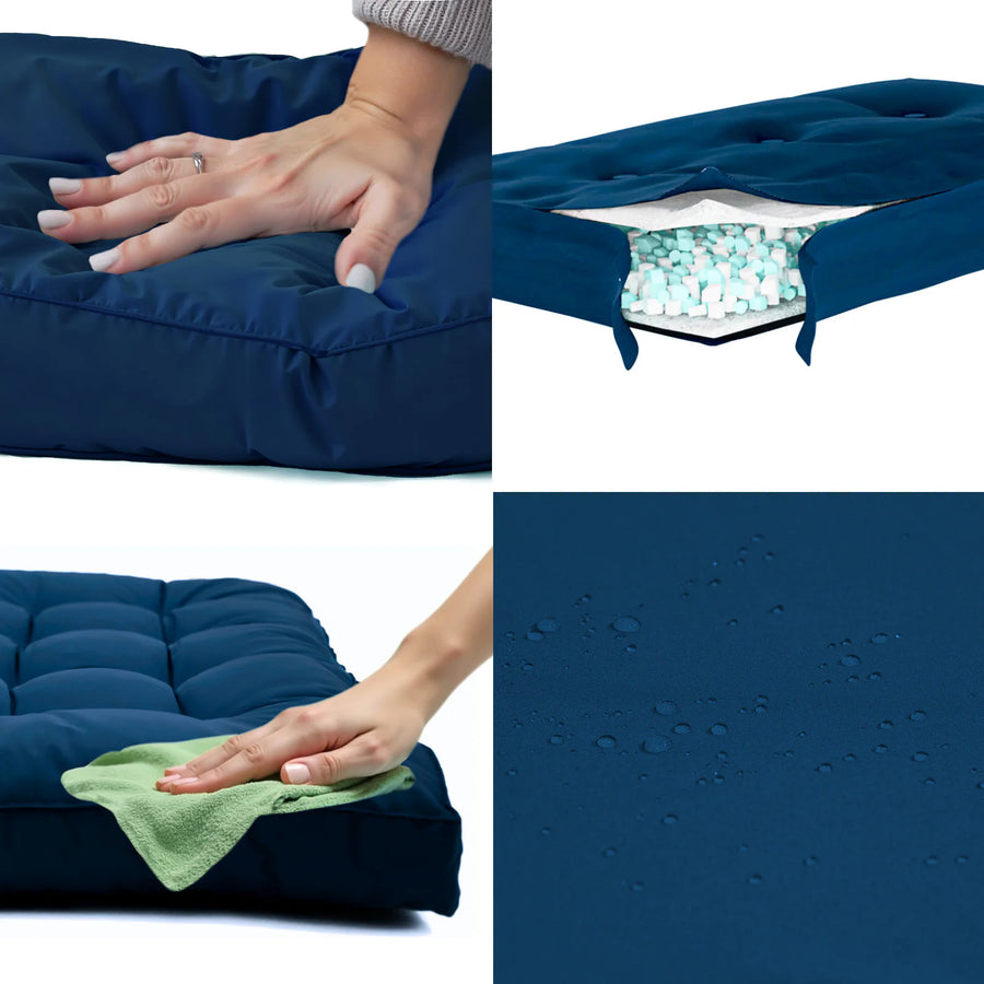 Sun Lounger Cushion 185x55 Petrol Blue, waterproof