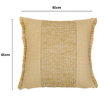 Housse de coussin déco bohème en effet raphia à bandes, 45x45 cm, pour coussins décoratifs modernes.