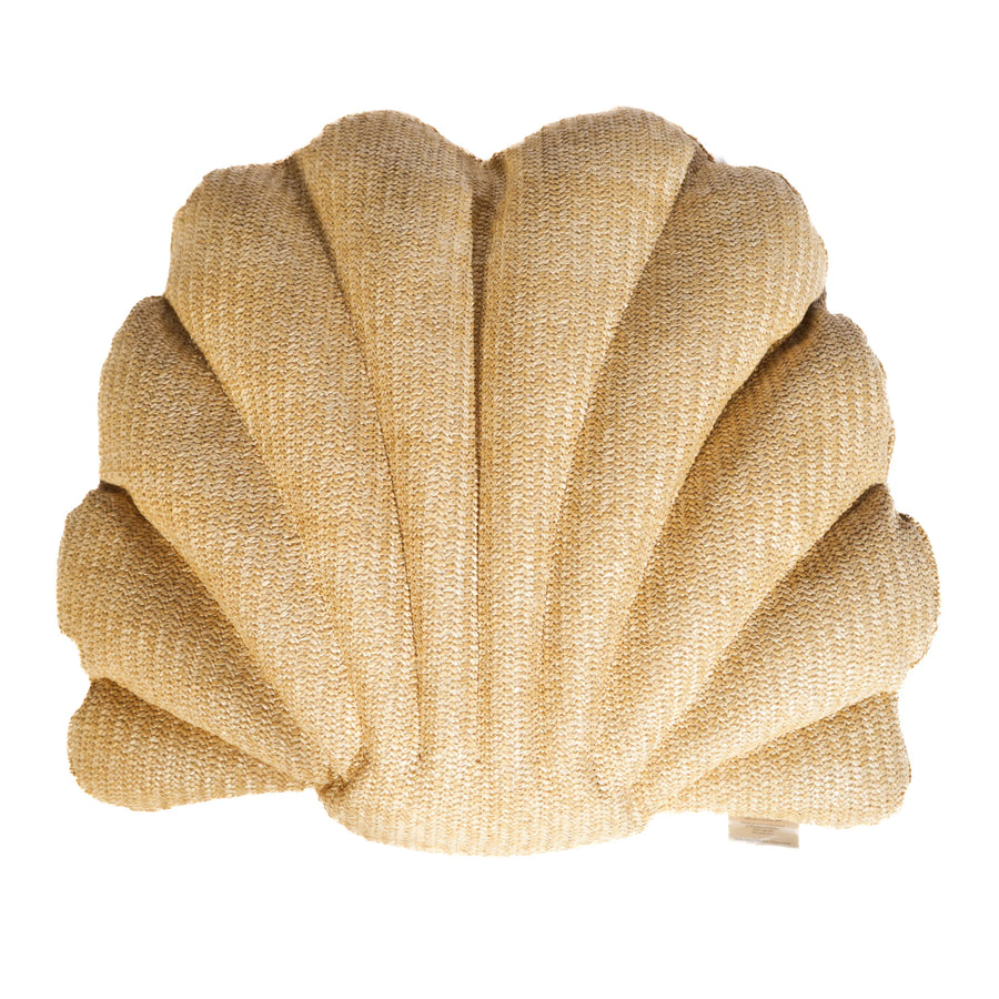 Coussin Coquillage Effet Raphia 45x45 cm, Stoff in Bastoptik