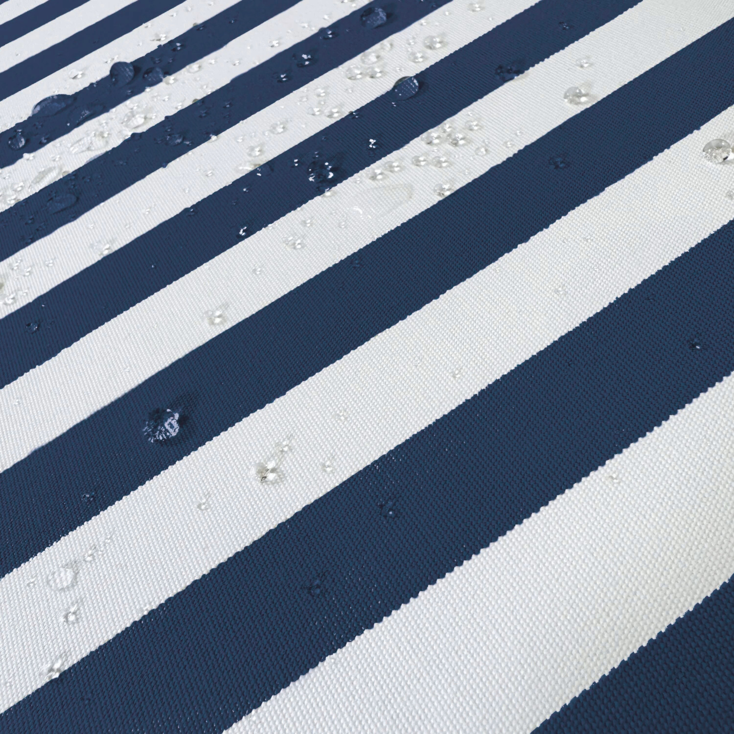 Coussins pour salon de jardin déhoussable 100x50cm - Rayure bleu marine - Déco Arts