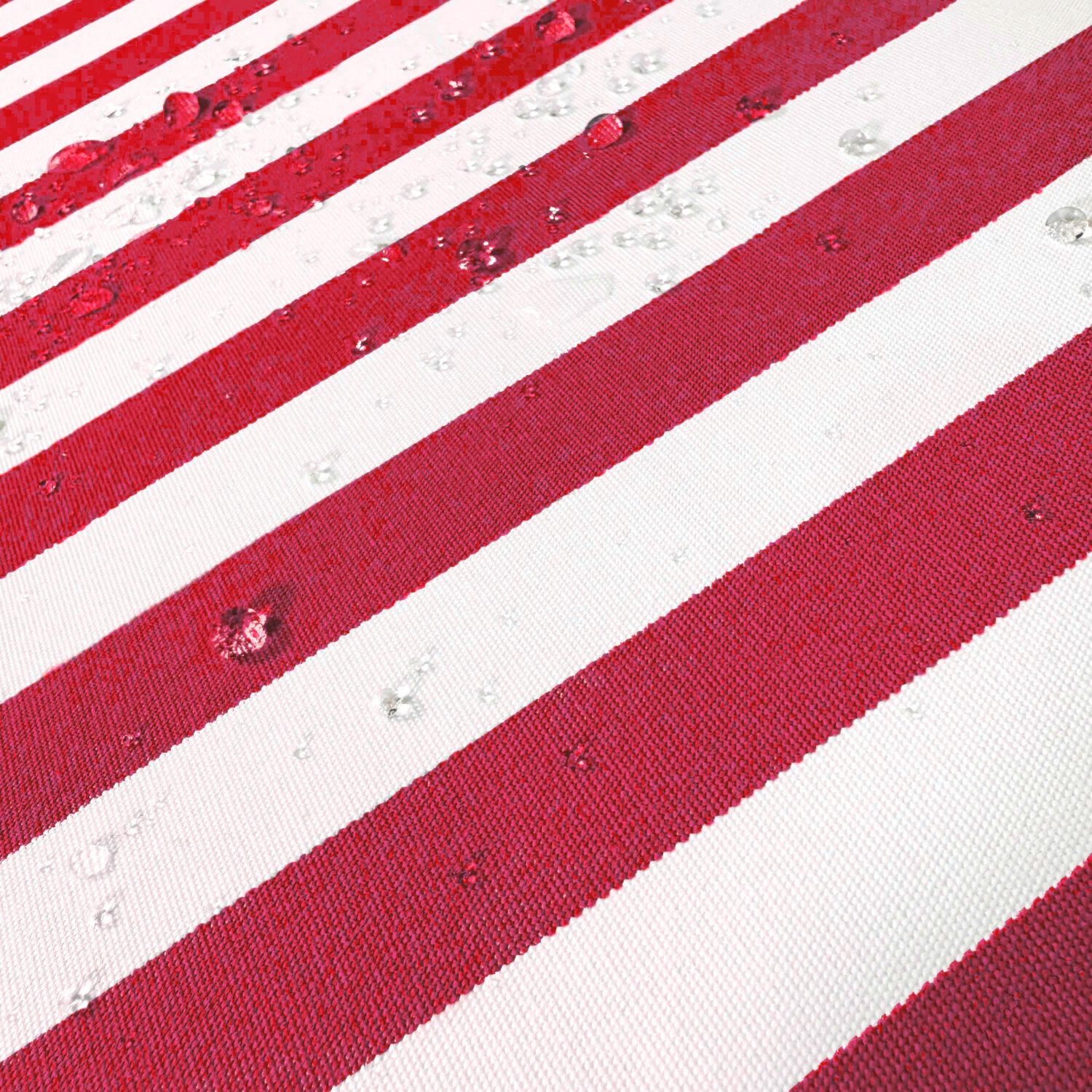 Coussins pour salon de jardin déhoussable 120x60cm - Rayure rouge - Déco Arts