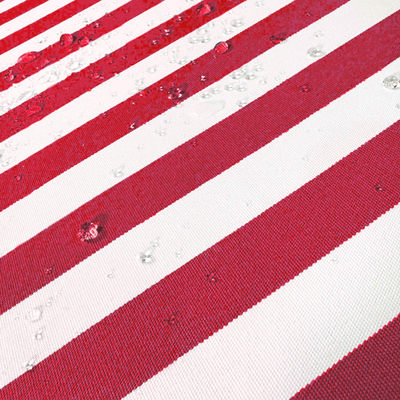 Ensemble de 3 coussins pour salon jardin avec rayures rouges, 120x60 cm, en tissu 270g, pour fauteuils et canapés.