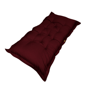 Futon de Sol XXL Effet Lin 195x100 Prune - Épais 15cm (Lit d'Appoint & Détente)