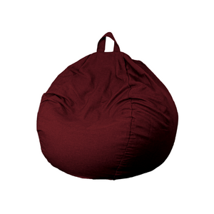 Pouf poire XL d'intérieur en tissu effet lin - 110x120 cm - Prune 