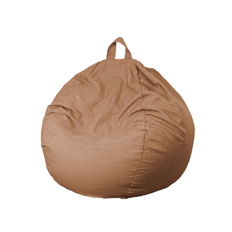Pouf poire XL d'intérieur en tissu effet lin, schuimvulling