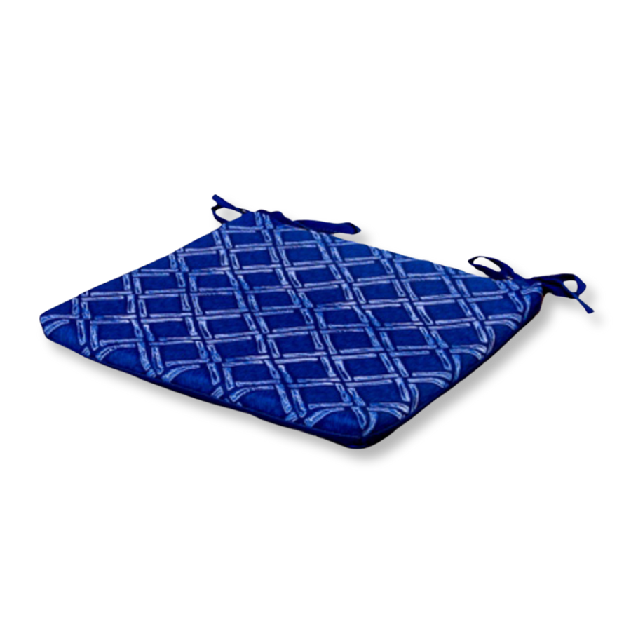Set van 4 stoelkussens 35x35 Motif Nautique Blauw, 3 cm dik