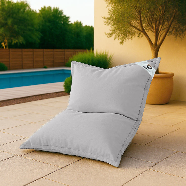Housse pour Pouf Géant XL 120x80cm Intérieur et Extérieur - Gris galet - Deco-arts.fr