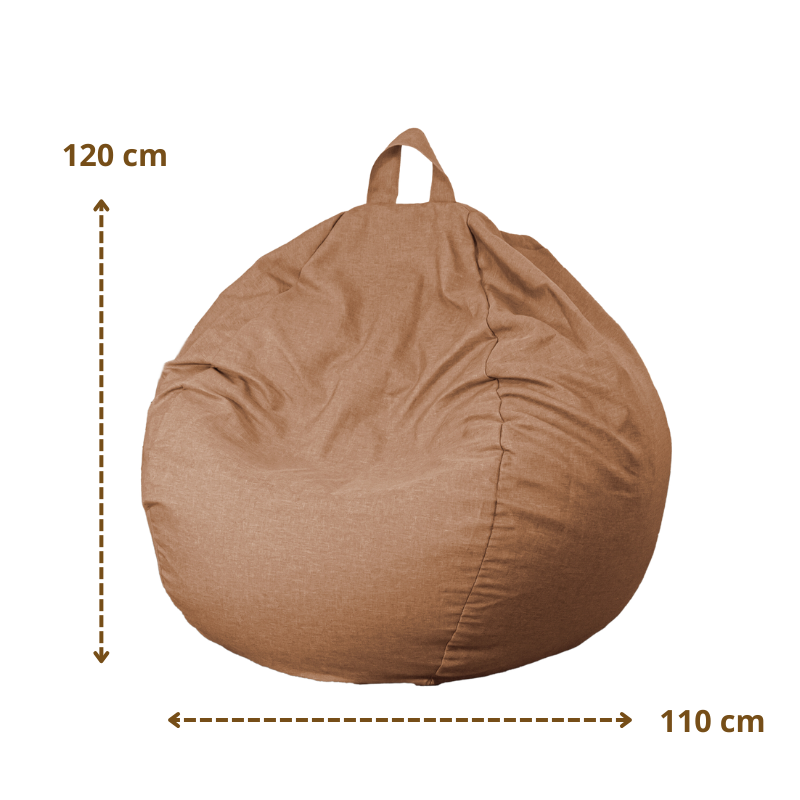 Pouf poire XL d'intérieur en tissu effet lin – foto 5