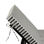 Matelas transat gris foncé pour bains de soleil, épais 10cm avec têtière déhoussable, confort et style pour extérieur.