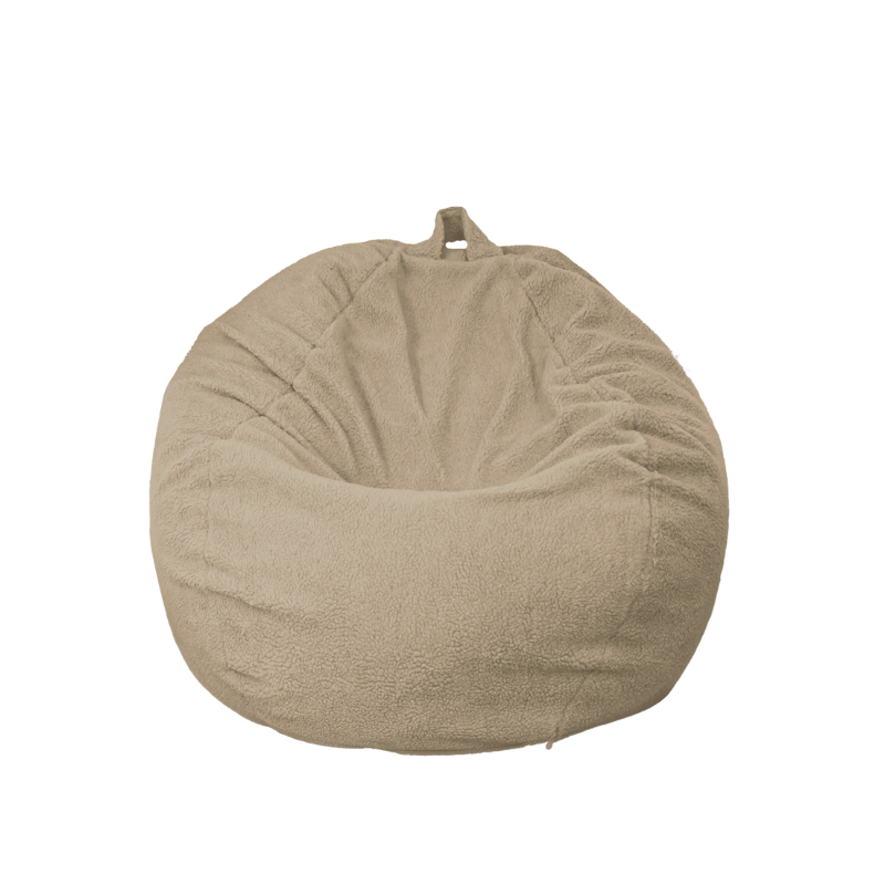 Pouf poire XL d'intérieur en tissu sherpa, foam filling