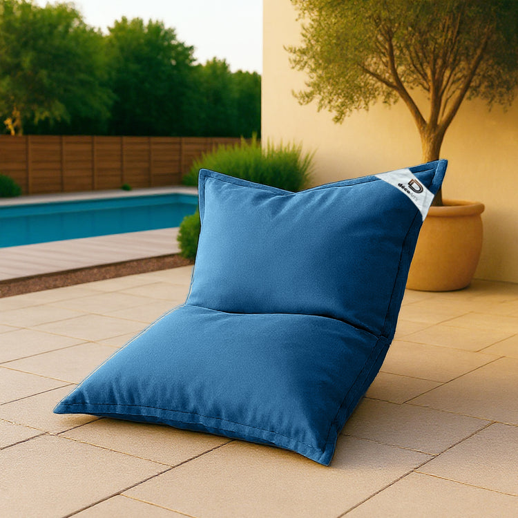 Housse pour Pouf Géant XL 120x80cm Intérieur et Extérieur - Bleu pétrole - Deco-arts.fr
