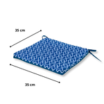 Lot de 4 Galettes de Chaise 35x35x3 cm motif Géométrique Vert - Deco-arts.fr