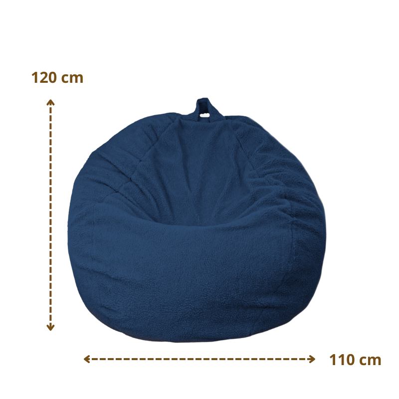 Pouf poire XL d'intérieur en tissu sherpa – photo 5