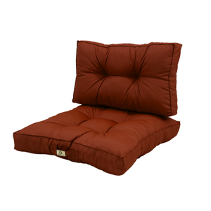 Conjunto de Almofadas Acolchoadas 50x50 Terracota - Espesso 15cm & Macio (Assento + Encosto)