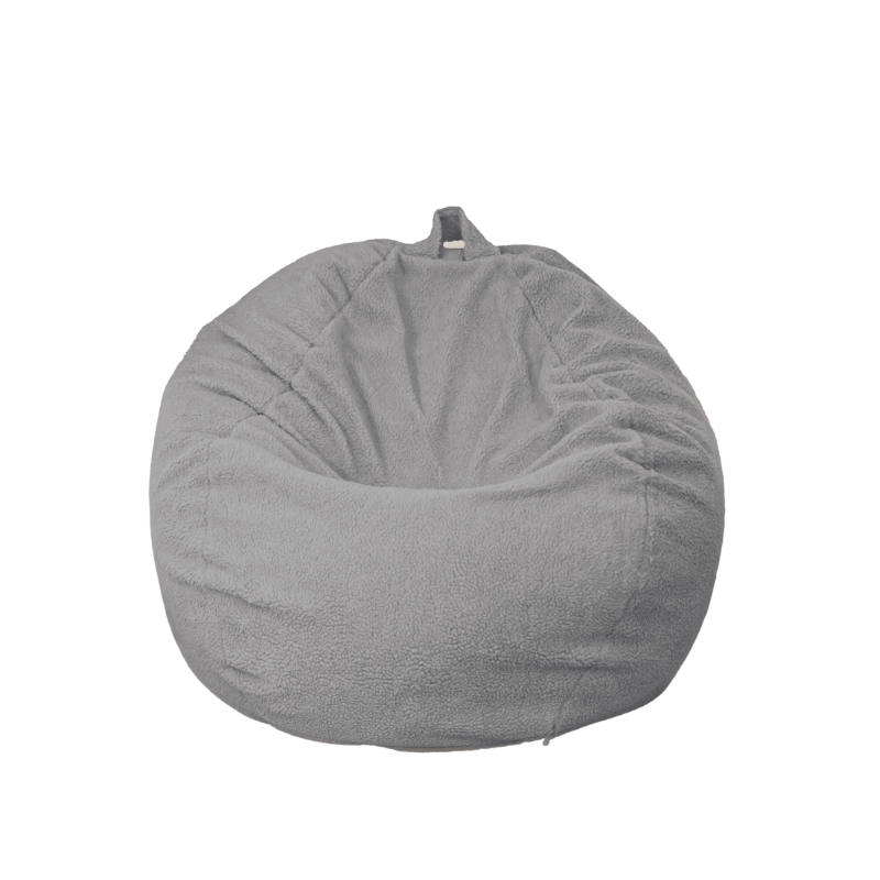 Pouf poire XL d'intérieur en tissu sherpa, garnissage en mousse