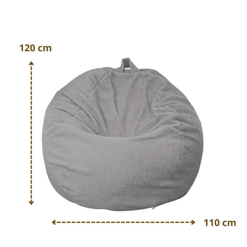 Pouf poire XL d'intérieur en tissu sherpa – photo 5