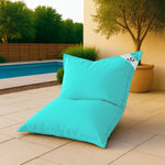 Housse pour Pouf Géant XL 120x80cm Intérieur et Extérieur - Bleu Caraïbes - Deco-arts.fr