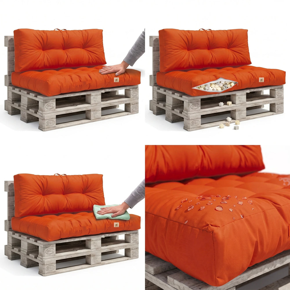 Palletkussenset 120x80 Oranje, waterdicht