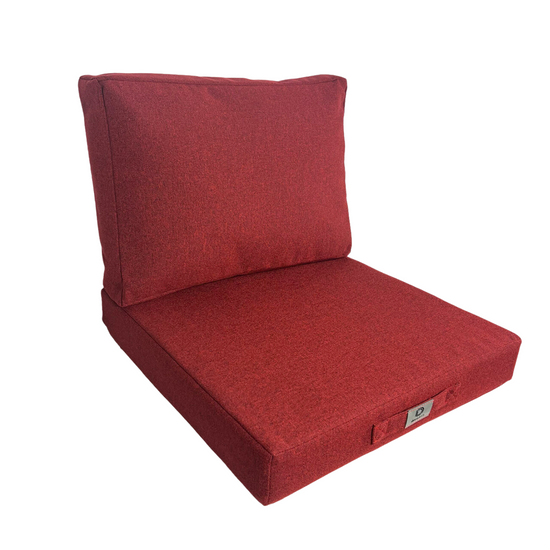 Coussins pour salon de jardin déhoussable 60x60cm Rouge bordeaux