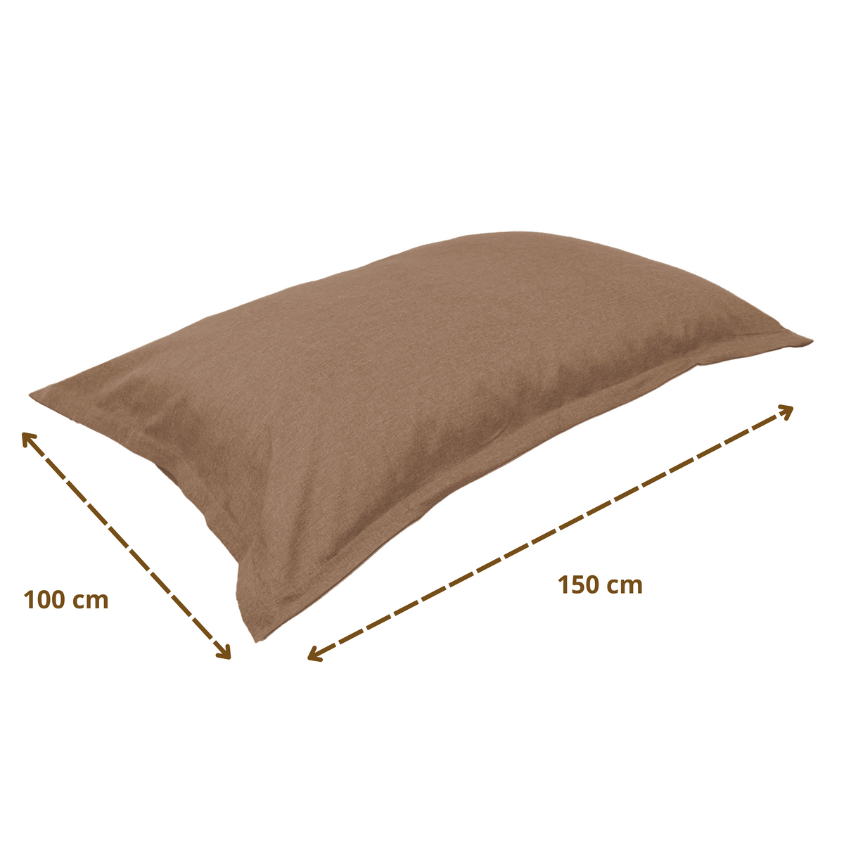 XL reuzen zitkussen 150x100 Terracotta - Linnen look en schuim (Chique woonkamer) – maattekening