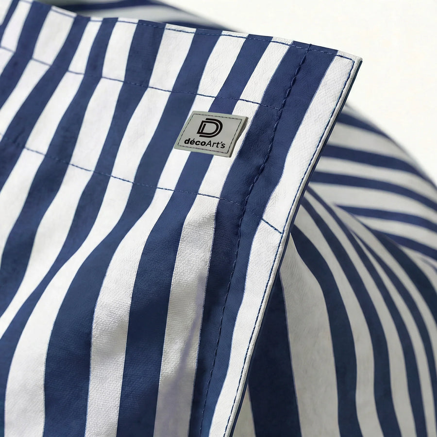 Bezug für Riesensitzsack XXL 180x140 Streifen Marineblau, Füllung aus Styroporkügelchen