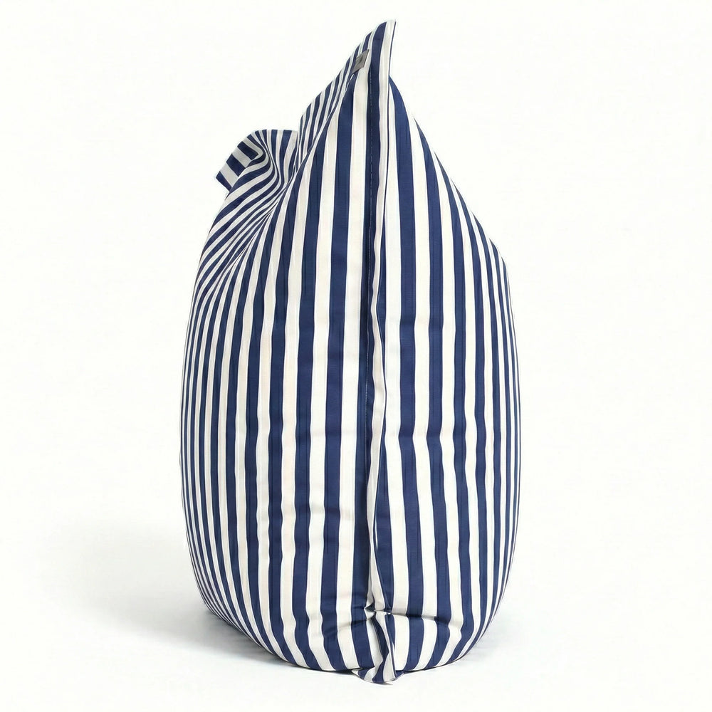 Bezug für Riesensitzsack XXL 180x140 Streifen Marineblau, gestreifter Polyesterstoff 270 g